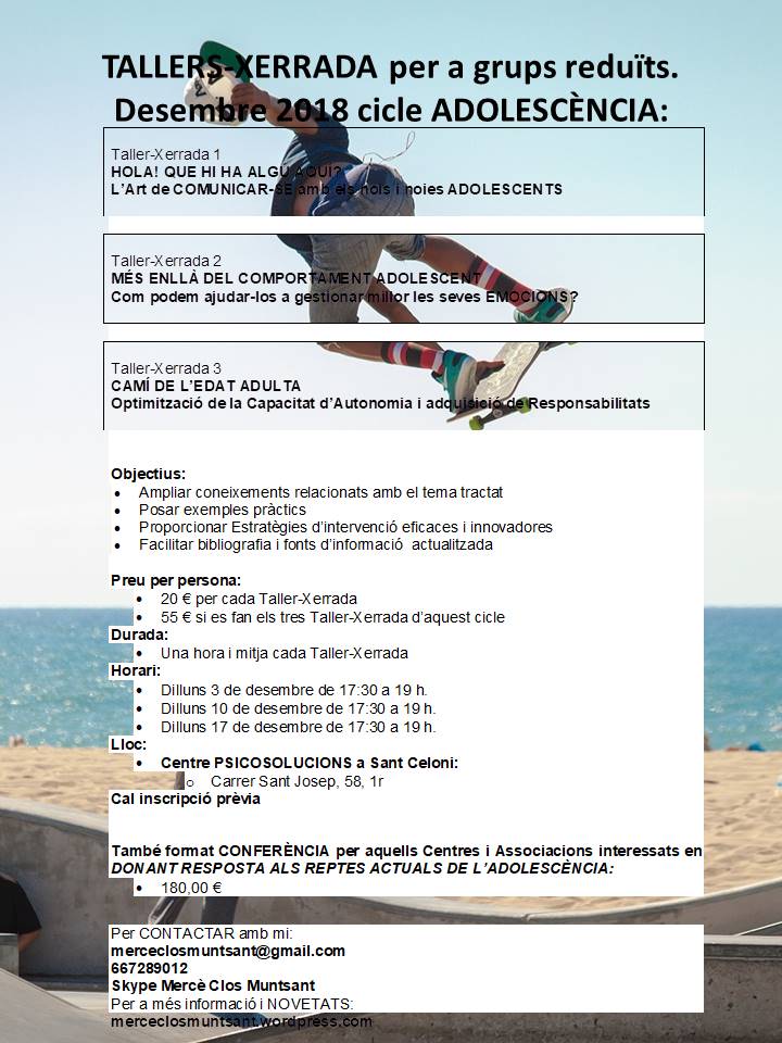Tallers-Xerrada Adolescents